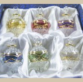 1.4" Blown Glass Egyptian Christmas Ornaments - Set of 6 Ornaments